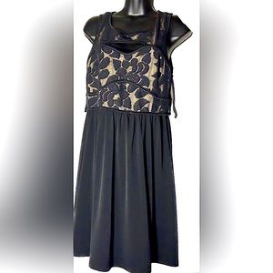8.Janette plus black and cream dress
